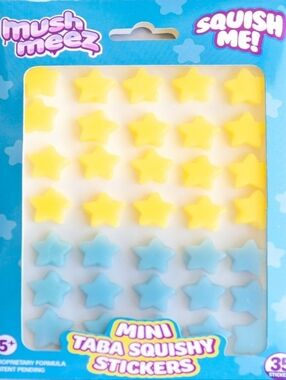 Mush Meez Mini Taba Squishy Star Stickers - Yellow & Light Blue